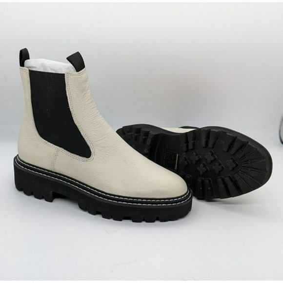 Dolce Vita Moana Women's Ivory Leather Chelsea Combat Boots 7 M, MSRP: $120 - Picture 1 of 4